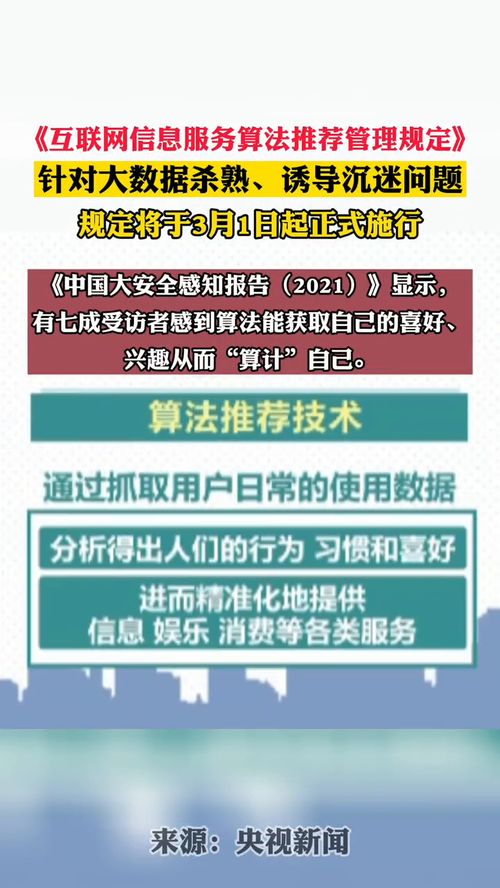 《互聯(lián)網(wǎng)信息服務(wù)算法推薦管理規(guī)定》將于3月1日正式實施，加強網(wǎng)絡(luò)信息治理