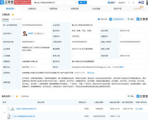 巨人網(wǎng)絡成立新公司，深化布局互聯(lián)網(wǎng)游戲與信息服務業(yè)務